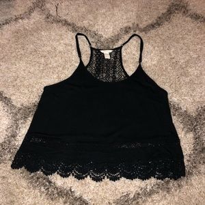 Black cropped tank top